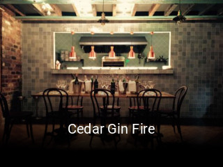 Cedar Gin Fire book table
