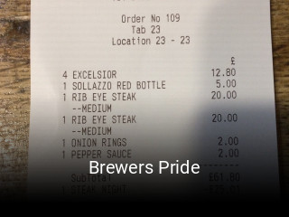 Brewers Pride reservation